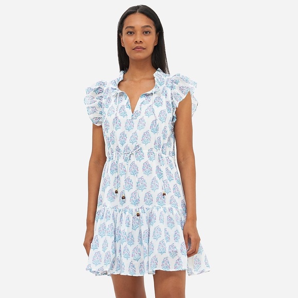 Oliphant Dresses & Skirts - OLIPHANT Cinched Flirty Mini Flutter Sleeve Dress Size Small